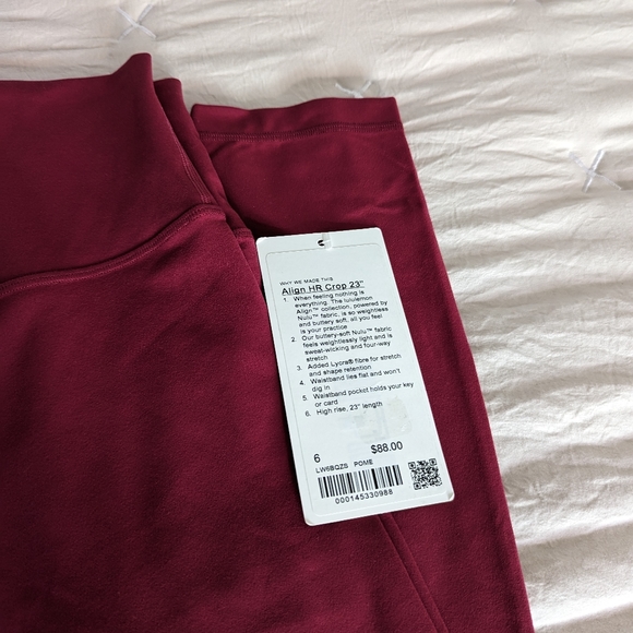 Brand New Lululemon Align Cropped Leggings (Size 6, 23") - Picture 4 of 5